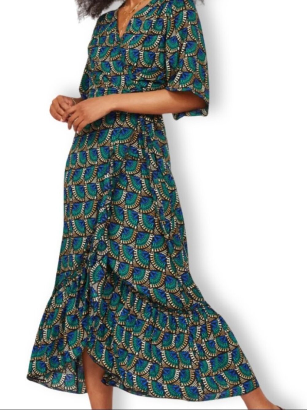 Stunning printed wrap dress - Size Medium